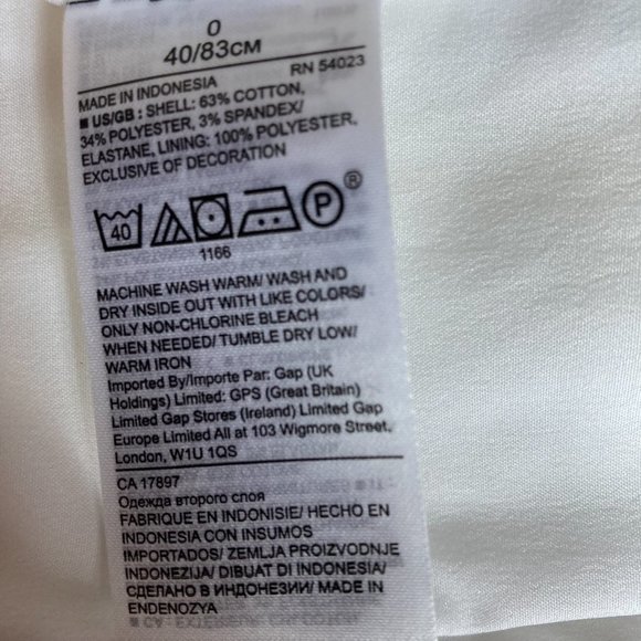 Banana Republic White Sleeveless Button Front A-Line Dress sz 0 - Picture 14 of 14